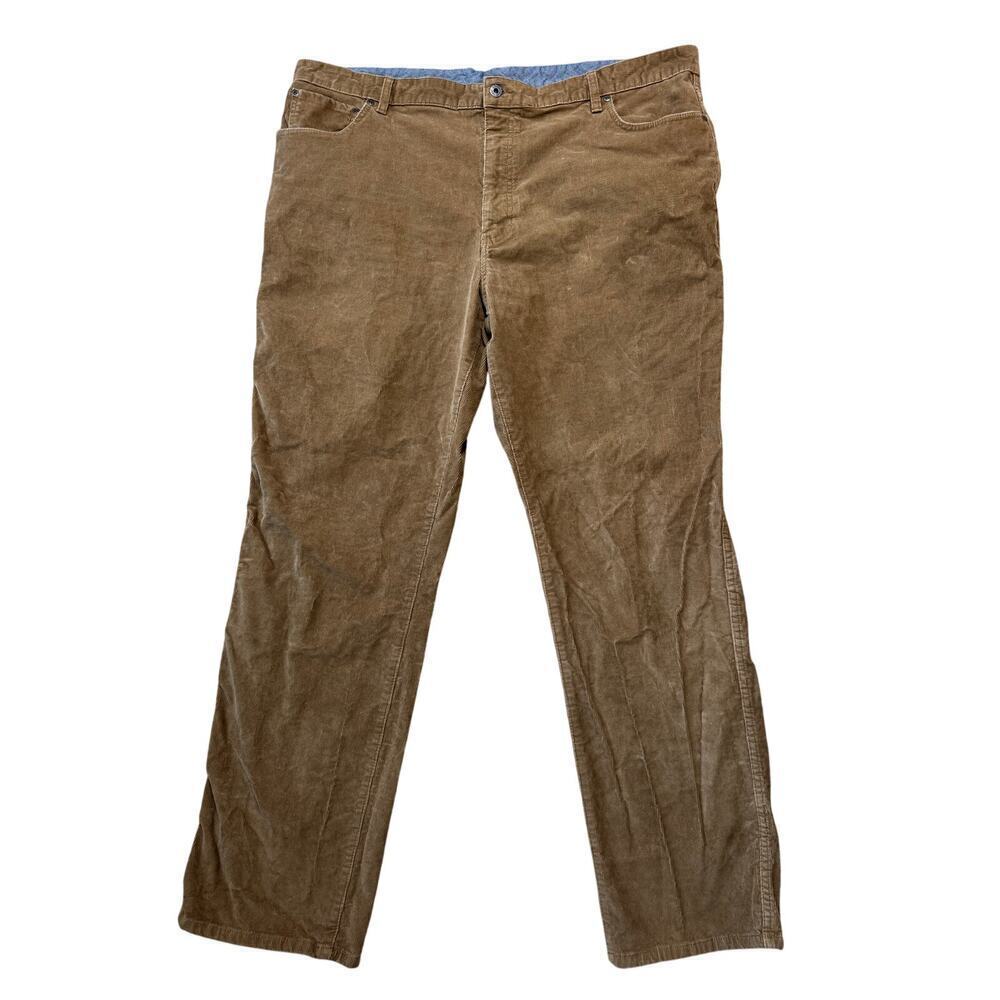 L.L. Bean Men's Corduroy Pants size 44X34, Brown/Tan, Natural Fit